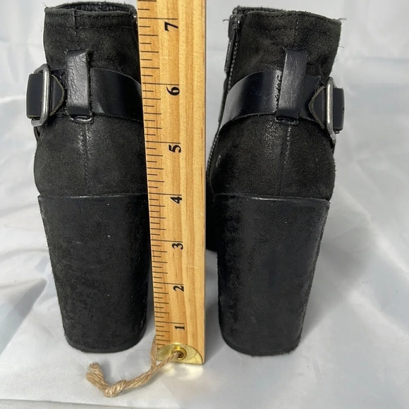 ASH Falcon Harness Moto Ankle Boots Black  Brushed Leather Chunky Heels 38 8 - Picture 13 of 15